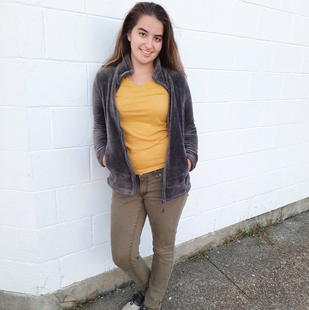 Gray fleece jacket